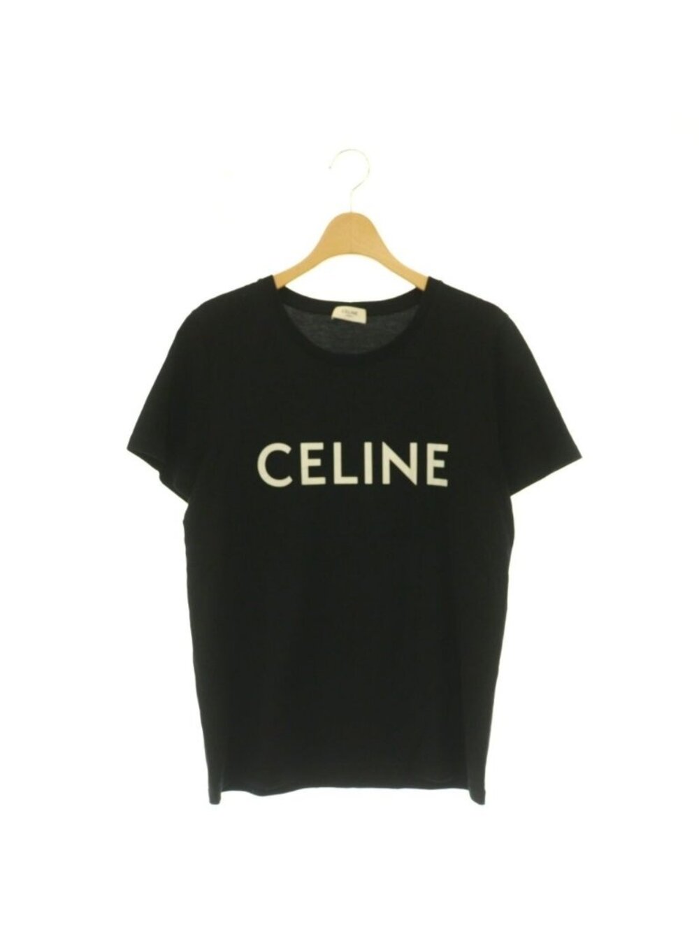 Celine Logo Print T-Shirt Short Sleeve Black White M